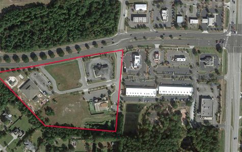 A mixed-use office building, additional parking and medical offices are proposed on an 8 acre site in the Pine Valley area. (Port City Daily photo / COURTESY OF GOOGLE MAPS)