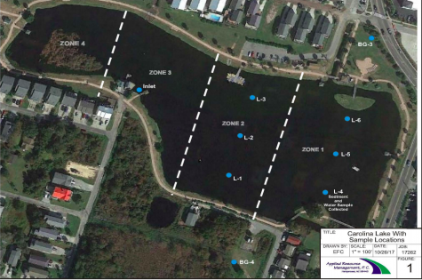 Testing areas in the lake at Carolina Beach (Port City Daily photo/COURTESY CAROLINA BEACH)