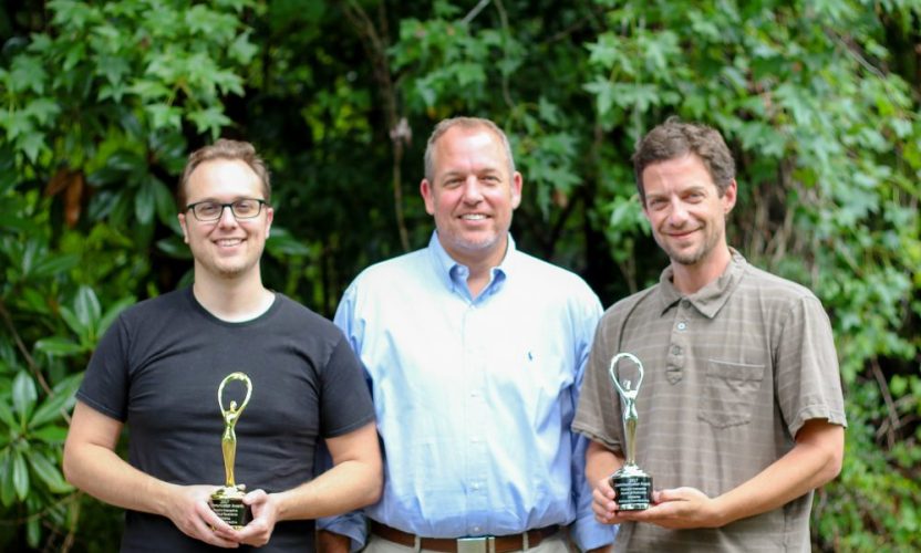 Proclaim Interactive, an award-winning digital marketing agency, recently earned two international Communicator Awards for website design excellence. Pictured, from left, are Mitch Thompson, creative director; Spence Hackney, president; and Roger Young, web developer and videographer.