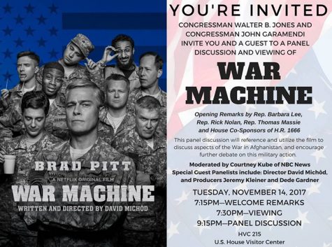 North Carolina Congressman Walter Jones will present panel discussions with the directors and producers of the the Netflix film 'War Machine,' before and after viewing, on Nov. 14 via Facebook live. (Port City Daily / COURTESY OF CONGRESSMAN JONES)