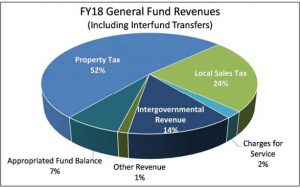 A graph showing the revenue sources for the City of Wilmington (Port City Daily photo/COURTESY WILMINGTON)