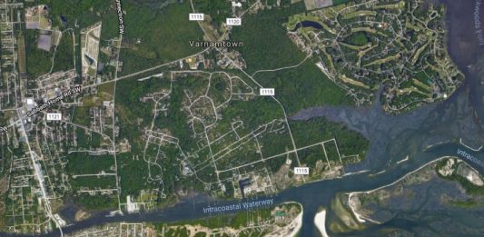 The Lockwoods Folly Inlet will be dredged in January by the USACE (Port City Daily photo/COURTESY GOOGLE)