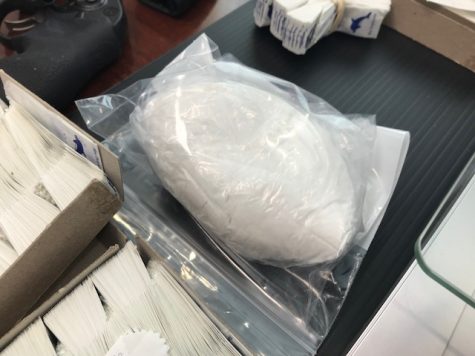 110 grams of fentantyl, with the approximate strength of 12 pounds of heroin. (Port City Daily photo / BENJAMIN SCHACHTMAN)