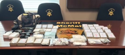 As much as $1 million in fentanyl, heroin, handguns and materials. (Port CIty Daily photo / BENAMIN SCHACHTMAN) 