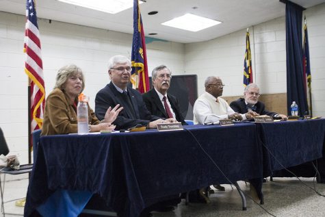 Brunswick County Water and Sewer H2GO met officially and completely for the first time with its Nov. 2017 elected officials. (From left) Trudy Trombley, Bill Beer, Rodney McCoy, Ron Jenkins and Jeff Gerken all serve as commissioners on the public utility board. (Port City Daily photo / JOHANNA FEREBEE)