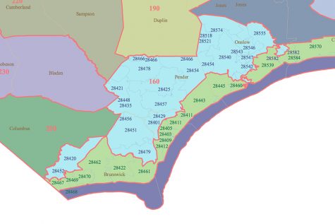 NC Rate Bureau's proposed homeowners insurance rate increase territories, with areas in New Hanover, Pender, Onslow and Brunswick Counties incurring an increase of up to 25 percent. (Port City Daily photo / COURTESY NC DEPARTMENT OF INSURANCE)