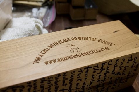 Each of Ralph Jensen's game calls is hand carved and one-of-a-kind. (Port City Daily photo / JOHANNA FEREBEE)