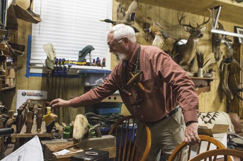 Ralph "the stache" Jensen is a fine arts craftsman based out of Wilmington, NC who specializes in turkey and duck calls. (Port City Daily photo / JOHANNA FEREBEE)