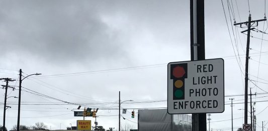 The intersection of 17th and Dawson streets, where Wilmington resident Todd Platzer got his red-light camera ticket. Platzer is suing the engineer, Pamela Alexander, who approved the yellow light timing -- Platzer argues that Alexander is part of a 50-year problem. (Port City Daily photo / BENJAMIN SCHACHTMAN)