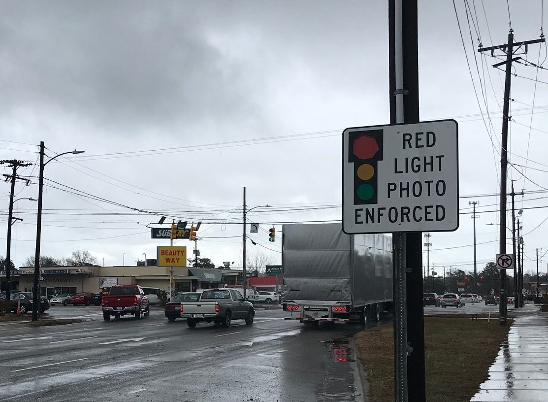 The intersection of 17th and Dawson streets, where Wilmington resident Todd Platzer got his red-light camera ticket. Platzer is suing the engineer, Pamela Alexander, who approved the yellow light timing -- Platzer argues that Alexander is part of a 50-year problem. (Port City Daily photo / BENJAMIN SCHACHTMAN)