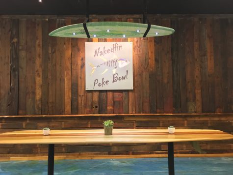 Custom surfboard table by Ryan Byrd. (Port City Daily photo / BENJAMIN SCHACHTMAN)