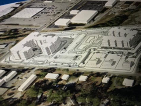 Artists rendering of the Kerr Lofts, with the west-facing end (left) on South Kerr Avenue. (Port City Daily photo | COURTESY CITY OF WILMINGTON)