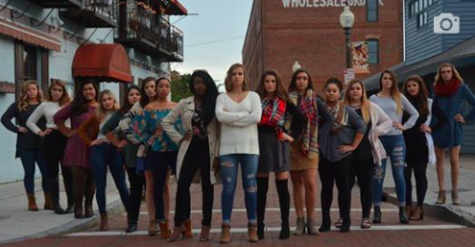 The University of North Carolina Wilmington Seabelles, posing hard in downtown Wilmington. (Port City Daily photo / COURTESY HALEY NORRIS)