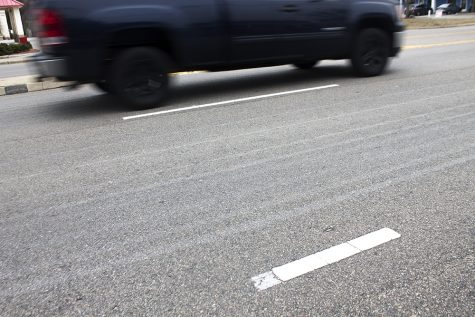 Residents of the Cape Fear region may notice the presence of salt, sand, or brine mixtures on the roads to prepare for the predicted winter storm. (Port City Daily photo/ JOHANNA FEREBEE)