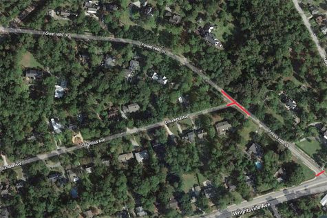 CFPUA crews are responding to emergency water repair on Forest Hills Drive and Columbia Drive. Residents of the area are under temporary travel and water boil advisories. (Port City Daily photo / COURTESY CFPUA)