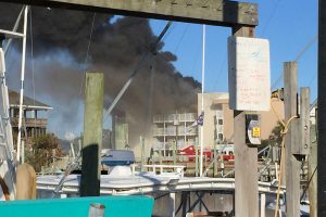 The fire at Island Harbor Condominiums at Carolina Beach started around 8:50 a.m. (Port City Daily / CONTRIBUTED PHOTO)