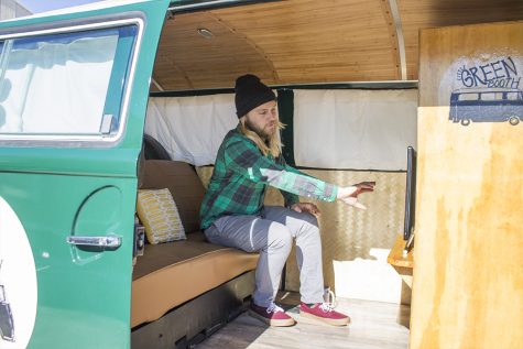 Jason Ward has renovated a '69 Volkswagen bus into 'Wilmington's first photo bus,' the Little Green Booth. (Port City Daily photo /JOHANNA FEREBEE)