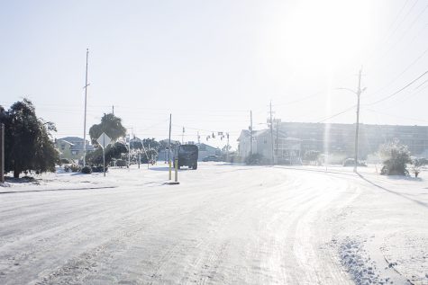 The Wilmington National Weather Service predicts ice may remain on the roads until Sunday and warns southeastern residents of hazardous driving conditions. (Port City Daily photo /JOHANNA FEREBEE)
