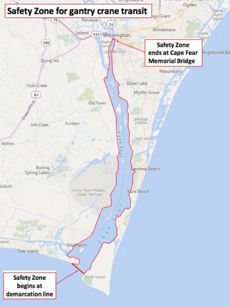 The U.S. Coast Guard will restrict all traffic and require moored vessels to leave the Cape Fear River on March 28. (Port City Daily photo | COURTESY U.S. COAST GUARD)