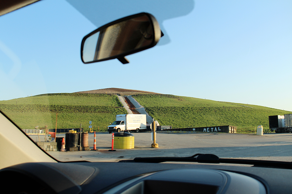 Each landfill cell costs $300,000 an acre to build, not including the price to purchase land. This is a section of an 80-acre hill. (Port City Daily photo /JOHANNA FEREBEE)