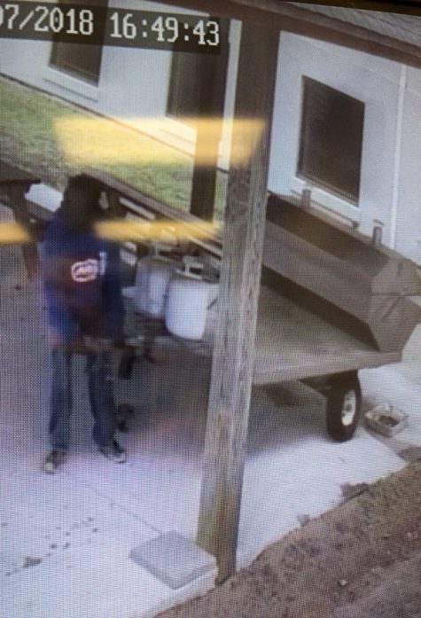 One of two men who stole a grill from the First Baptist Church in Carolina Beach. (Port City Daily photo | COURTESY FIRST BAPTIST CHURCH)