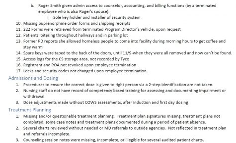 The Department of Health and Human Services cited 32 issues at Reflections of Hope. Those issues including breaches of privacy, 'questionable' treatment planning, and missing order forms for opioid medication. (Port City Daily photo | DEPARTMENT OF HEALTH AND HUMAN SERVICES)