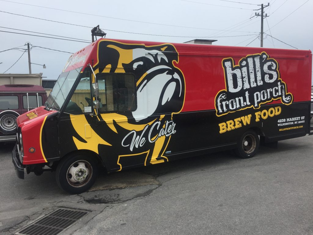 Bill's Front Porch is ready to hit the streets, with food options chosen by the venues that host it. Bonus: the food truck is ready to take BIll's beer on the road, if ABC regulations are relaxed. (Port City Daily photo/Courtesy Brookes Musser)
