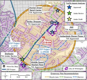 The map provided does not list a specific address, but the location appears to be in the Ogden area across from Publix (Port City Daily photo/Courtesy New Hanover County)
