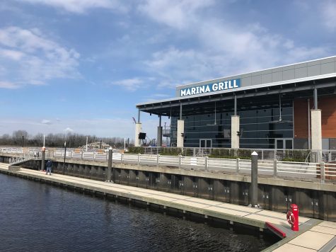 The Port City Marina, adjacent to the Marina Grill, could be home to as many as 75 houseboats -- if the city doesn't take issue with the plan. (Port City Daily photo | Benjamin Schachtman)