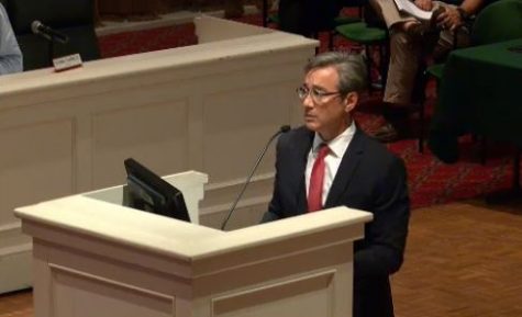 Attorney Michael Lee represented The Avenue developer The Carroll Companies before the Wilmington Planning Commission. (Port City Daily photo | Courtesy Wilmington Planning Commission)