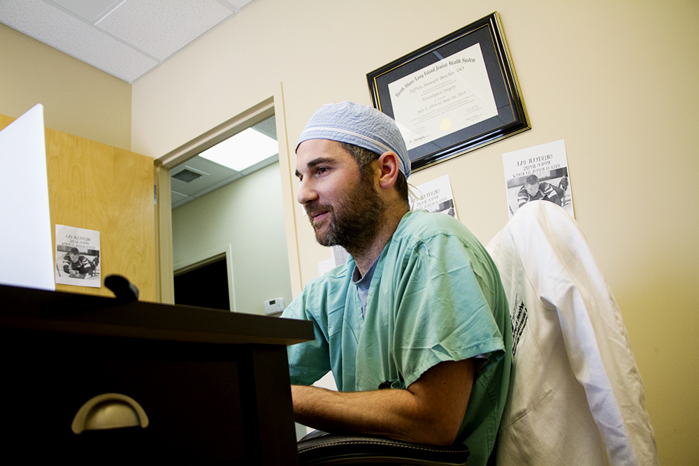 Dr. Jeffrey Beecher arrived to New Hanover Regional Medical Center in January 2018, following Dr. Vinodh Doss's arrival in January 2017. Together, the two doctors have turned NHRMC's mortality and door to recanalization rates, which now beat out the nation's and the state's numbers. (Port City Daily photo/Johanna Ferebee)