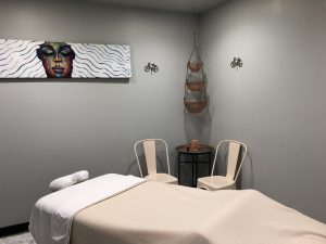 When it's time to relax Amplifly offers a licensed massage therapist for appointments (Port City Daily photo/Michael Praats)