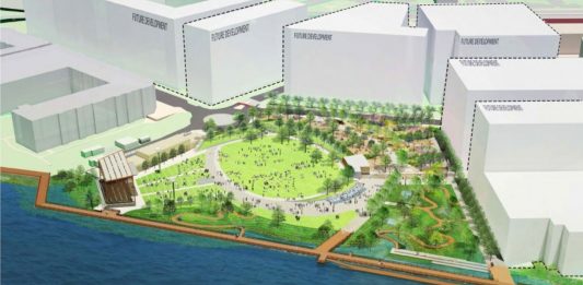 Since the 2016 park bond was introduced to fund the North Waterfront Park, the City of Wilmington has suggested the future development around the park could include a public-private parking project. (Port City Daily photo | Courtesy City of Wilmington)