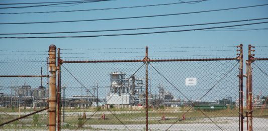 Fortron Industries' plan on Highway 421, shared with Invista, produces a chemical that causes a cat urine-like smell in the Wilmington-area. (Port City Daily photo/Johanna Ferebee)