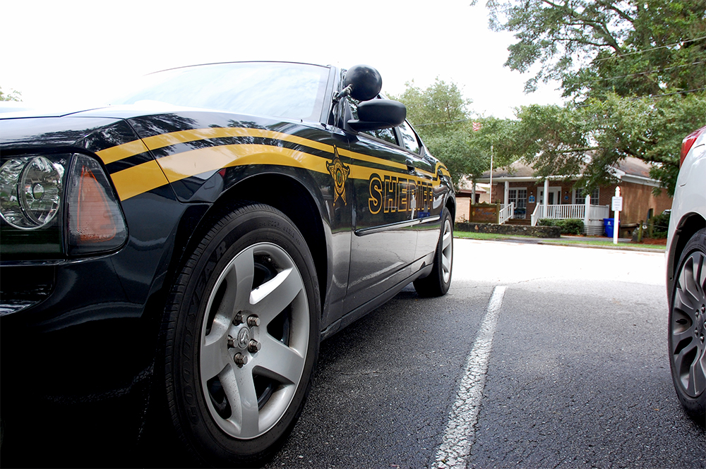 A Brunswick County Sheriff's Office vehicle parked outside the Southport Police Department, where deputies are filling in for the closed department. (Port City Daily photo/Johanna Ferebee)
