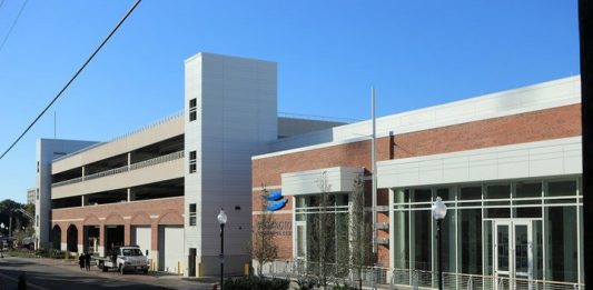 The Wilmington Convention Center Parking Deck could be losing 50 spaces for public use if the City Council agrees to lease spaces to a planned hotel (Port City Daily/Courtesy Wilmington Convention Center)
