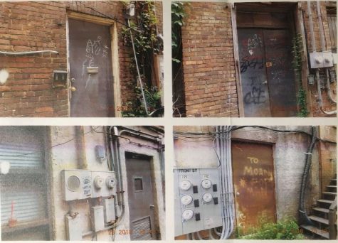 The graffiti on the south wall of Cabic Alley, which does not belong to Thomas Harris. This photograph was included in the citation sent to the Front Street Brewery owner. (Port City Daily photo | City of Wilmington)