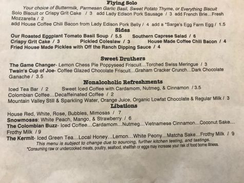 "Flying Solo" selections for those who want a little bit of something, or who'd like to fix their own plate. Plus, sides, "sweet druthers," and - of course - refreshments. (Port City Daily photo | Benjamin Schachtman)