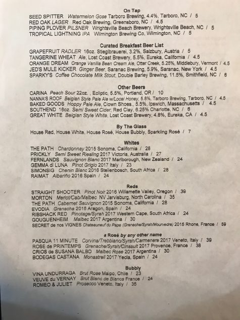 Curated especially for breakfast quaffing, Rolled and Baked has a list of "breakfast beers." (Port City Daily photo | Benjamin Schachtman)