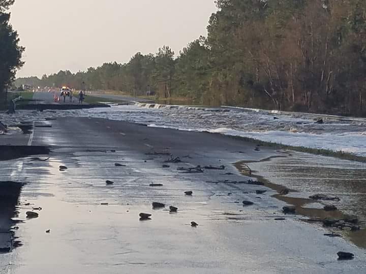 Highway 421 at the Pender/New Hanover border on Friday morning. (Port City Daily photo | Courtesy Dan George)