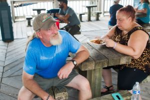 Scott Walker at the pavilion in downtown Wilmington where people struggling with poverty meet for meals and community (September 6, 2018). (Port City Daily photo | Mark Darrough)