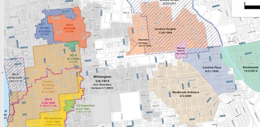 The historic districts in Wilmington: the first was created in 1964, the most recent in 2014. (Port City Daily photo | Courtesy City of Wilmington)