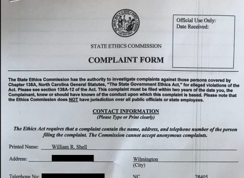 A formal ethics complaint filed with the North Carolina State Ethics Commission on Monday, October 29, by former New Hanover County Republican Party Chairman William Shell against State Senator Michael Lee. The complaint alleges that Lee's position as a state senator has allowed him to profit through his private legal practice, representing developers in front of local boards that "cannot to cross a local senator." The complaint cites several different developments represented by Lee. (Port City Daily photo / Courtesy William Shell)