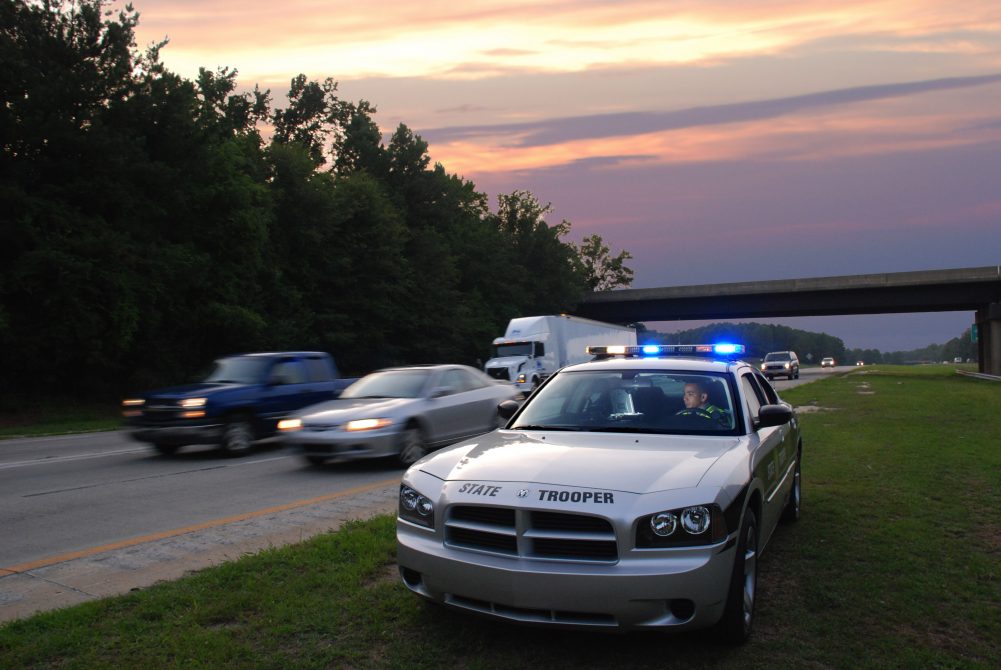 A North Carolina state trooper on patrol on I-40. (Port City Daily photo/Courtesy N.C. Department of Public Safety)