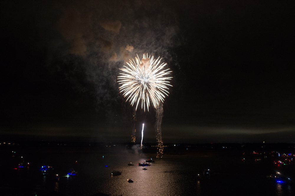 Fireworks marked the end of the 34th annual North Carolina Holiday Flotilla. (Port City Daily photo/Mark Darrough)