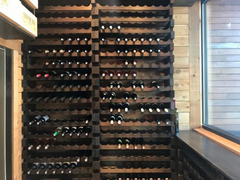 A wine-cellar - visible through the front window when you approach the restaurant - can hold up to 1,000 bottles, plenty of room to grow. (Port City Daily photo / Benjamin Schachtman)