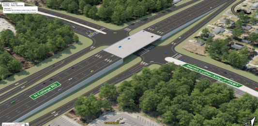 The chosen alternative, a "Urban Diamond Interchange", at the intersection of College Road and MLK Jr. Parkway. (Port City Daily photo / Courtesy NCDOT)
