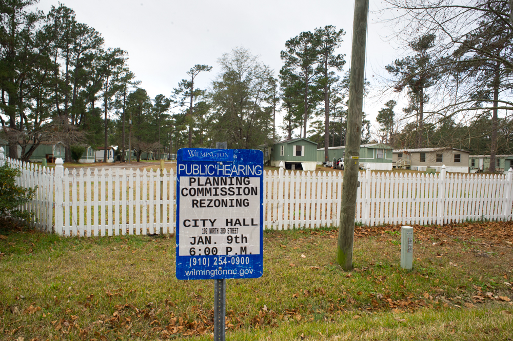 A proposal will be made to turn a mobile home park into a 167-unit townhome development. (Port City Daily photo/Mark Darrough)