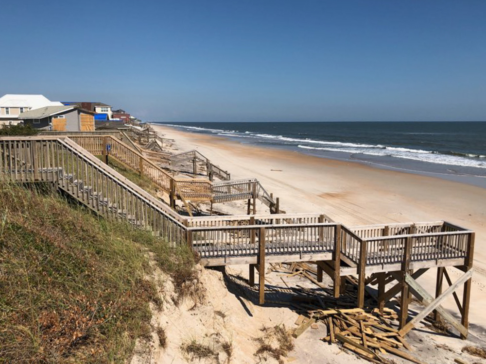 Damage along the Surf City beach two weeks after Hurricane Florence. (Port City Daily/File photo)