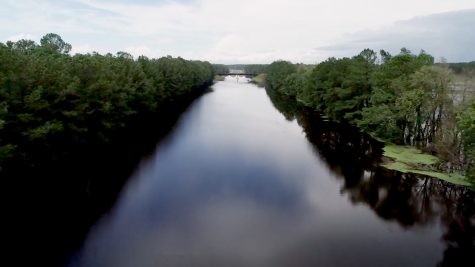 Interstate 40 near mile marker 387 during the flooding that occurred in the week after Hurricane Florence struck the region. (Port City Daily photo/Courtesy NCDOT)
